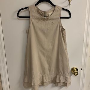 Kumikyoku Beige Sleeveless women’s Dress with Ruffle Hem